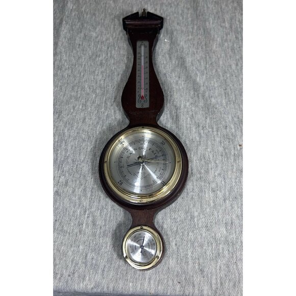 Vintage Barometer Whitehall Wall Weather Station Style with Brass Peak Spindle B - Picture 1 of 5
